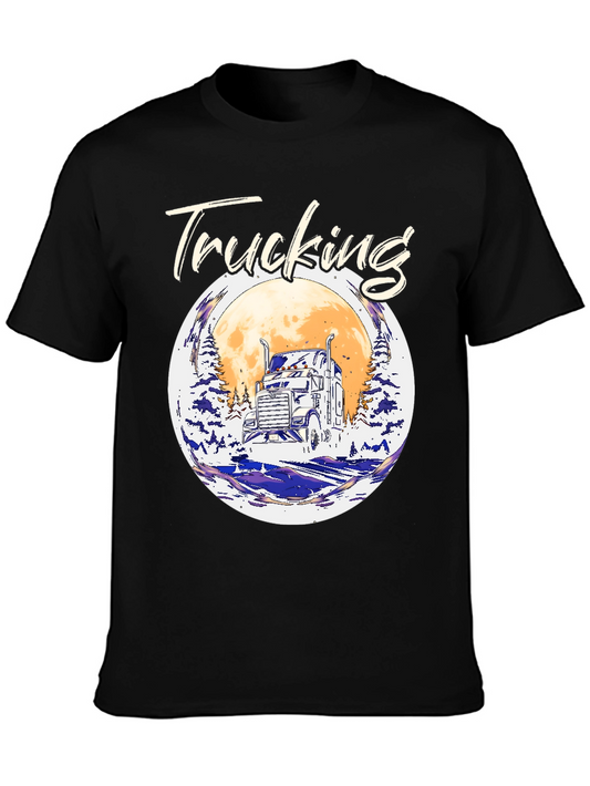 Trucking T-Shirt: Classic Trucker Moon Design
