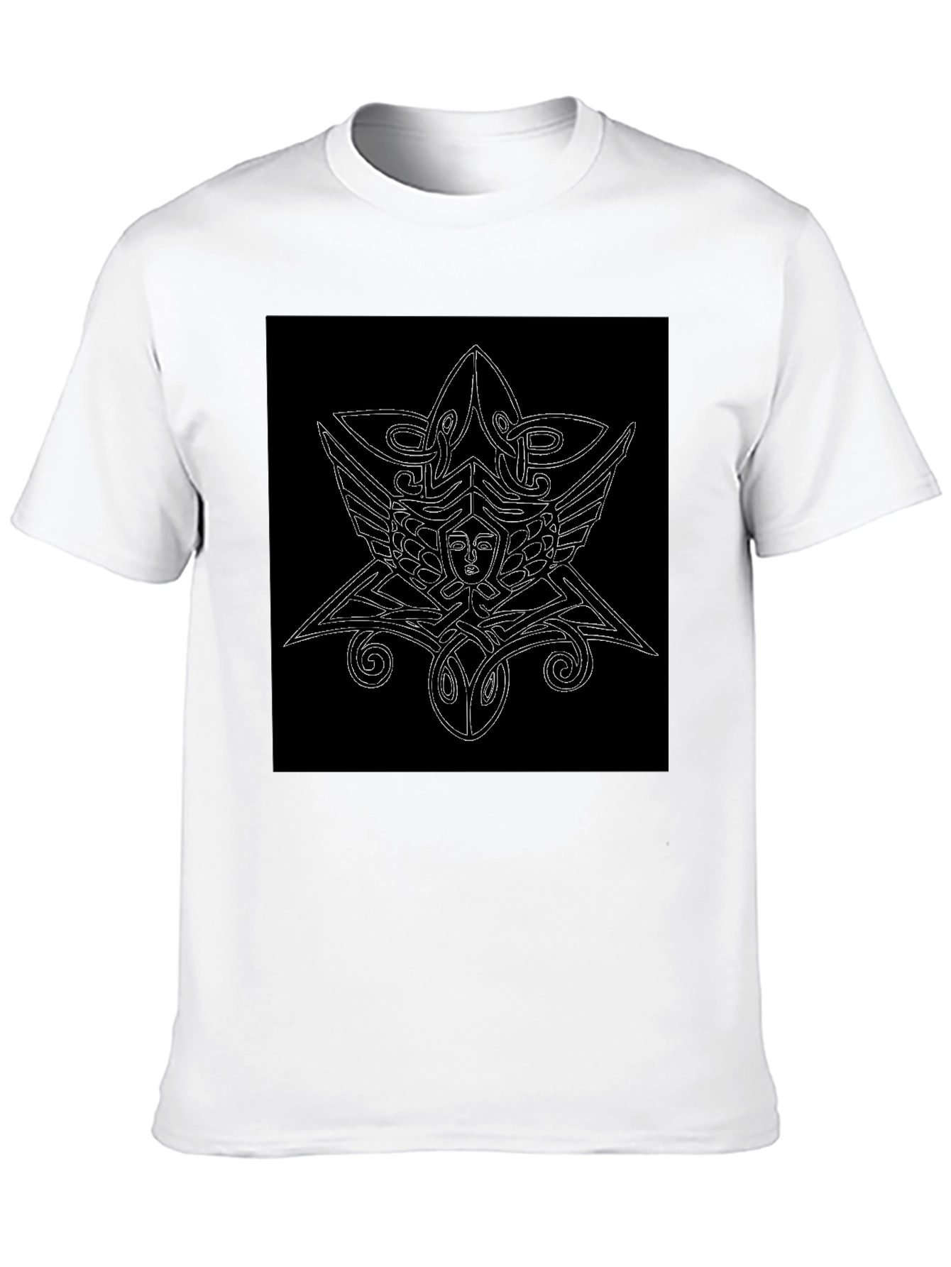 Unique Black T-Shirt with Abstract Graphic Print