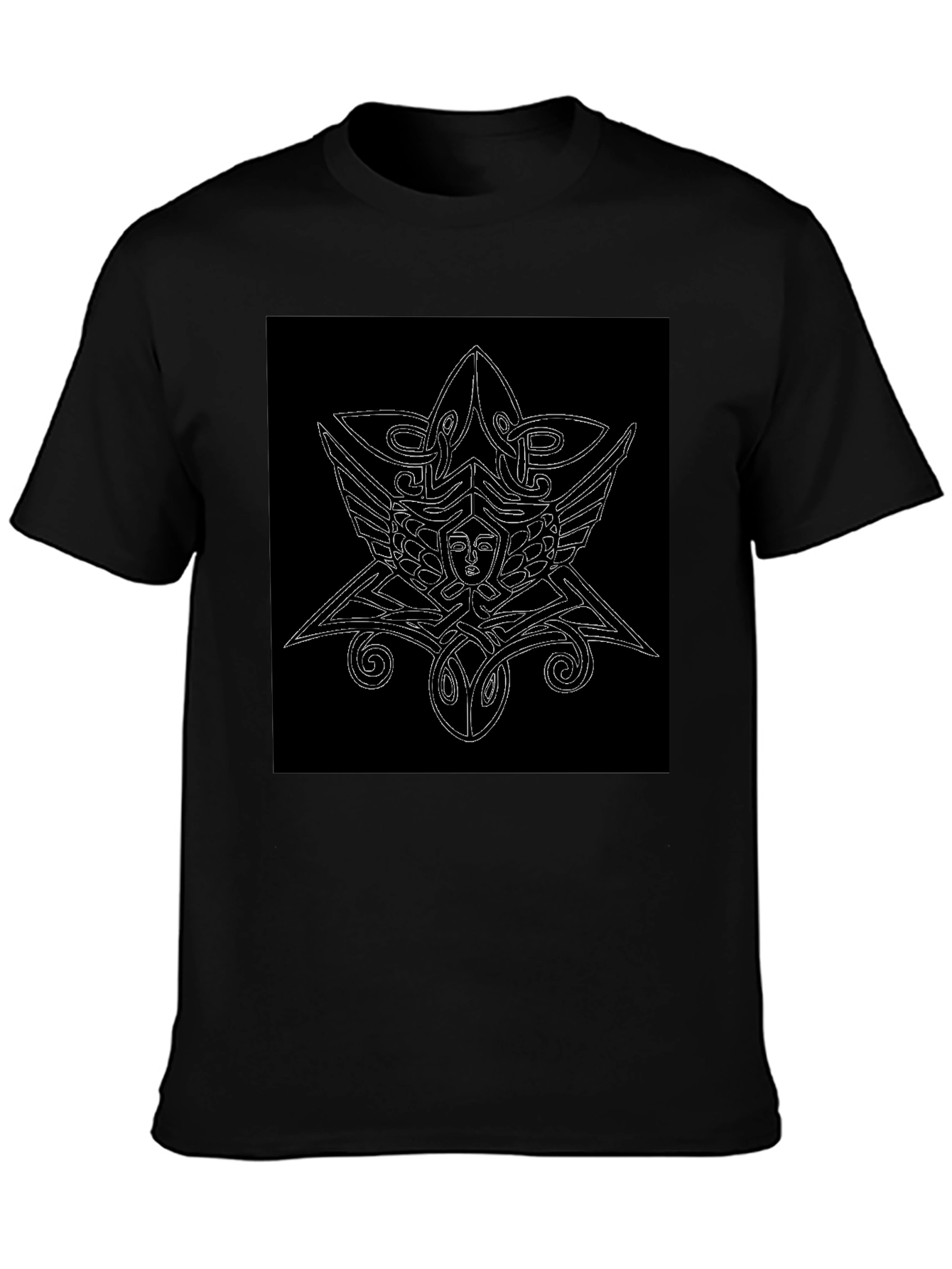 Unique Black T-Shirt with Abstract Graphic Print