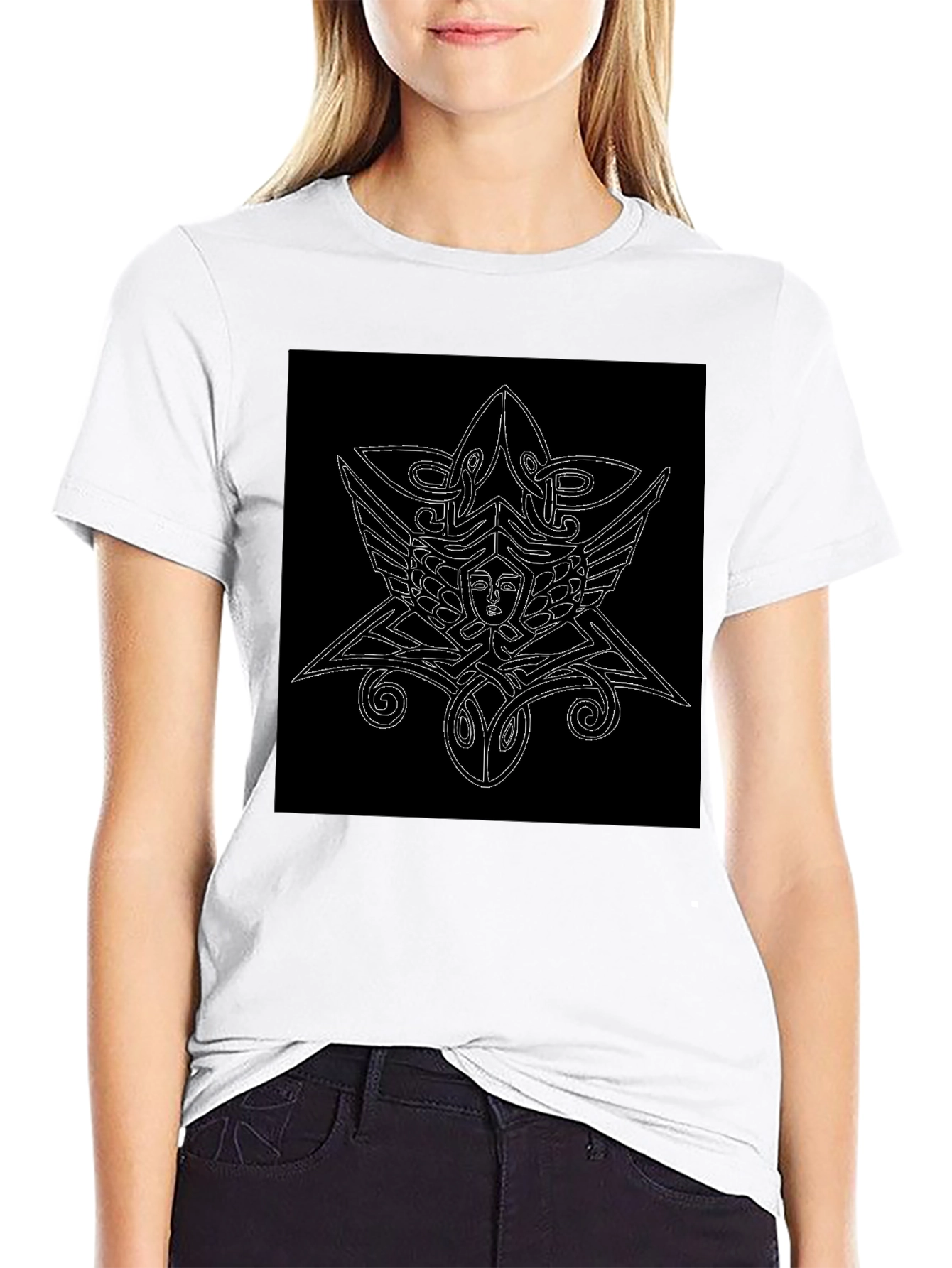 Unique Black T-Shirt with Abstract Graphic Print