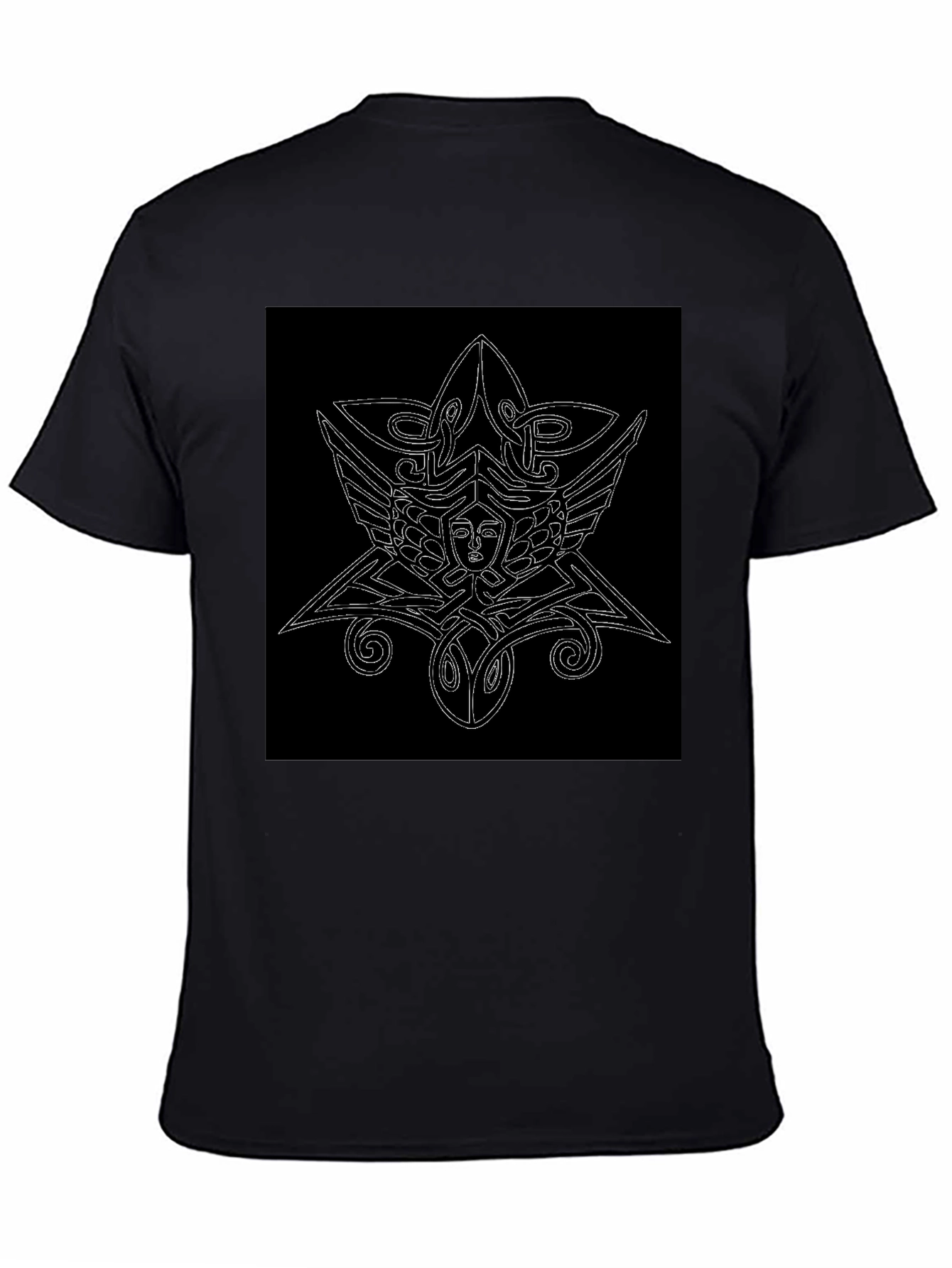 Unique Black T-Shirt with Abstract Graphic Print