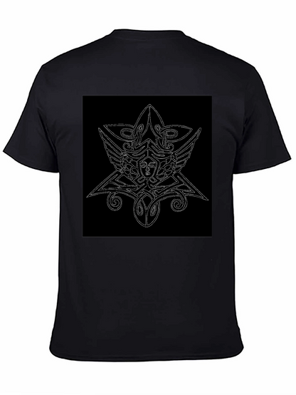 Unique Black T-Shirt with Abstract Graphic Print