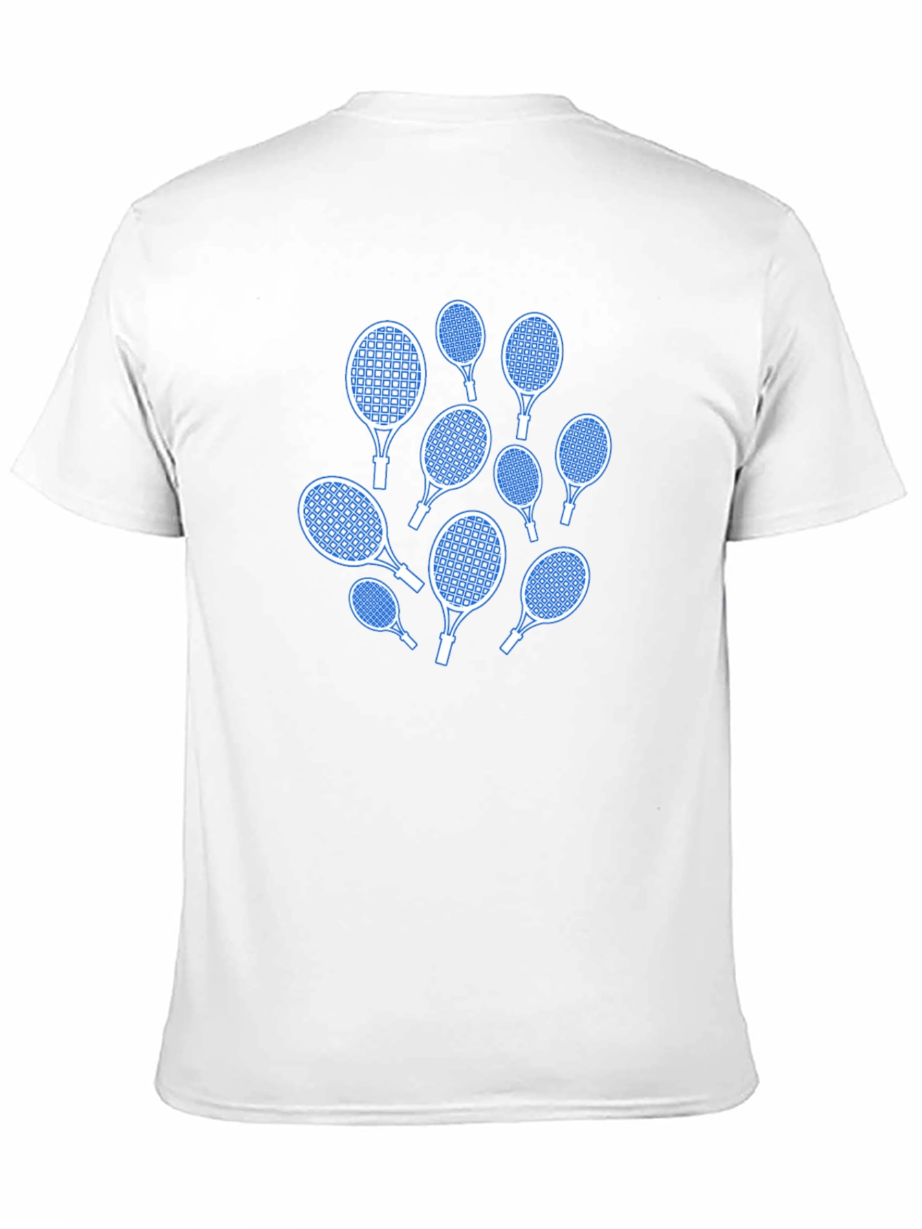 Tennis Racket Pattern Black T-Shirt