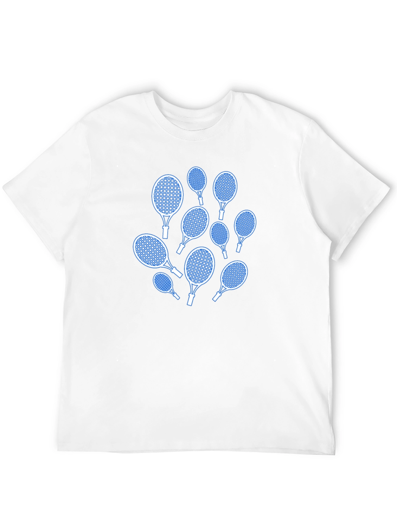 Tennis Racket Pattern Black T-Shirt