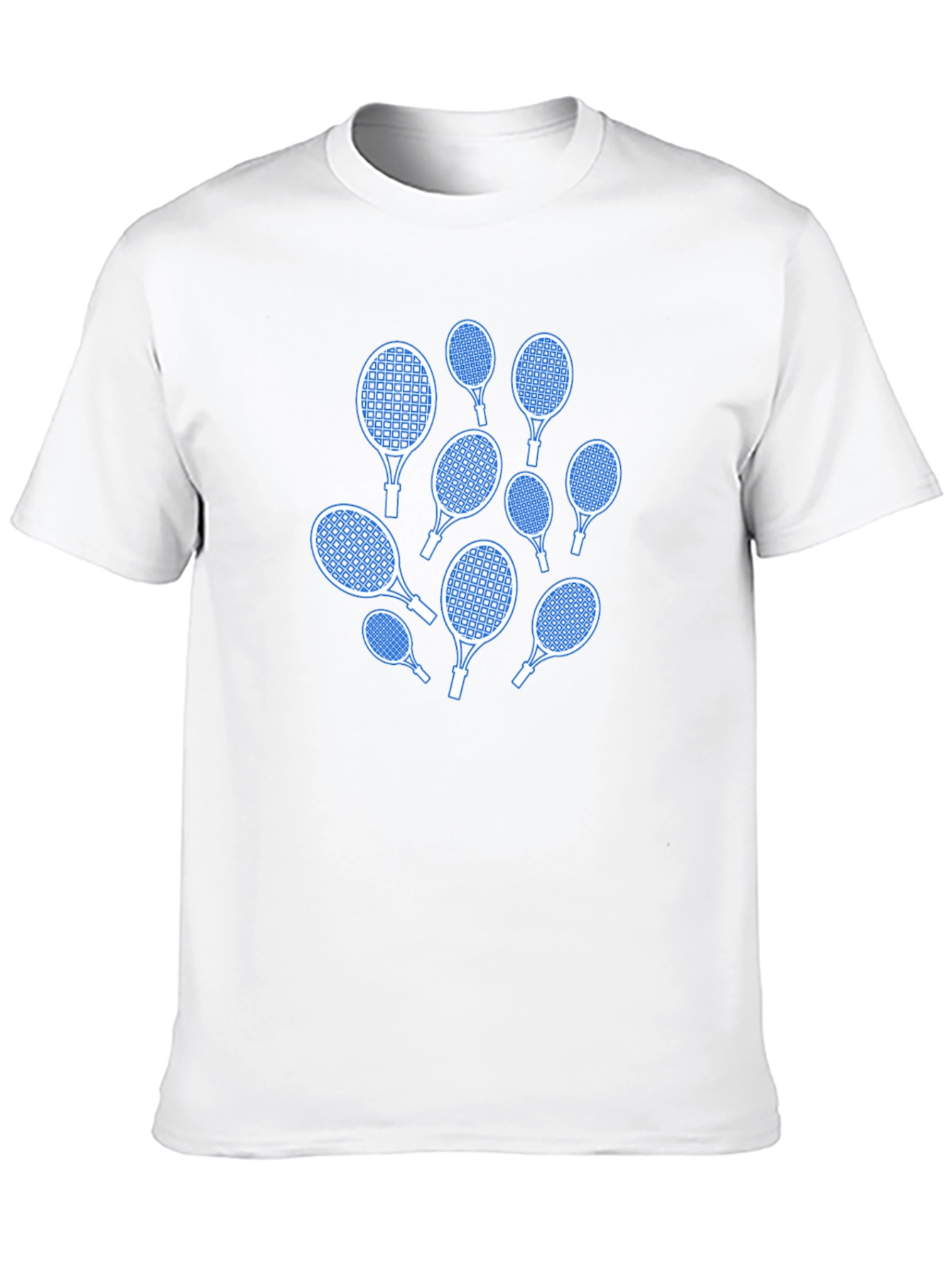 Tennis Racket Pattern Black T-Shirt