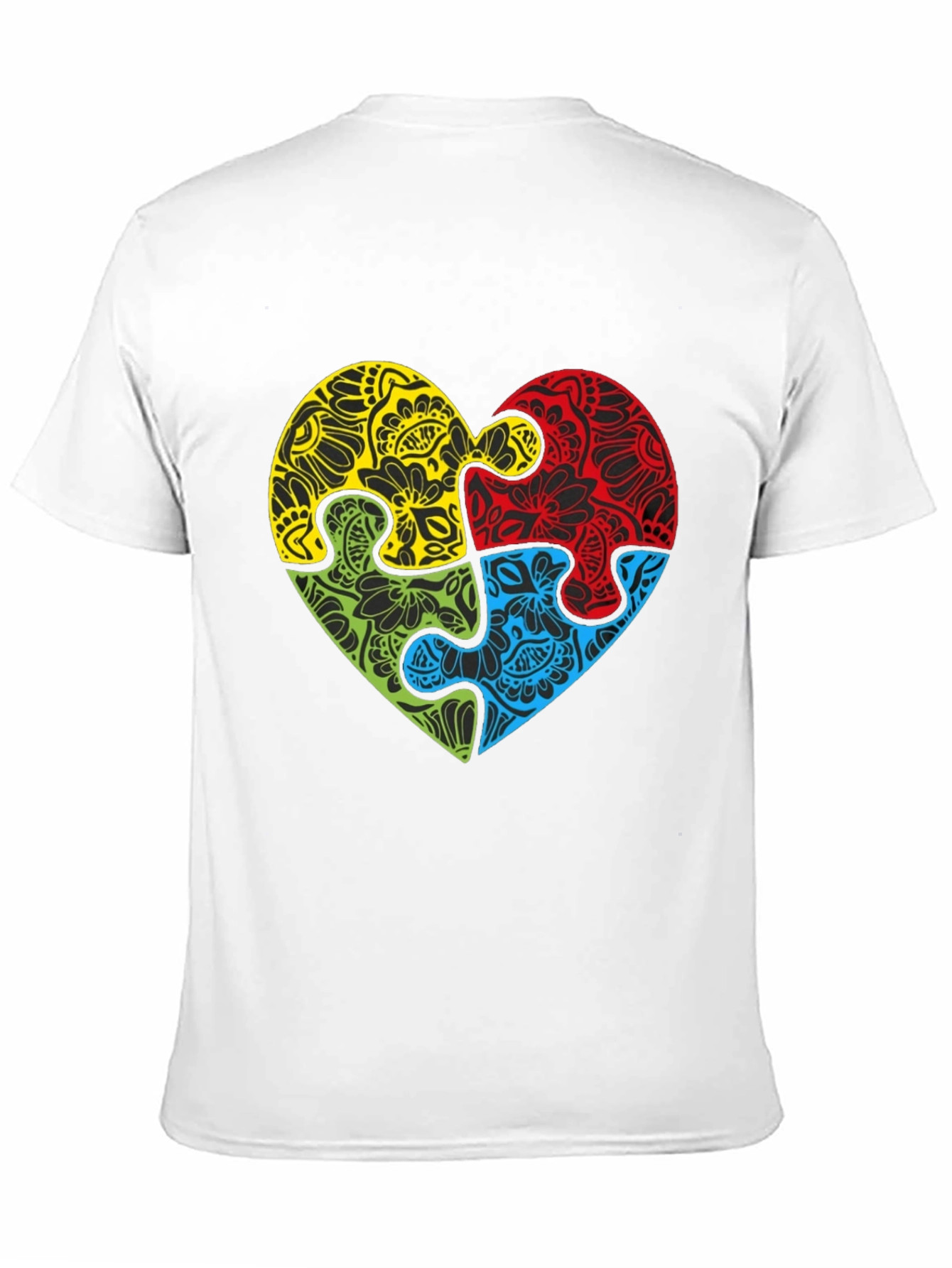 Autism Awareness Heart Puzzle Graphic T-Shirt