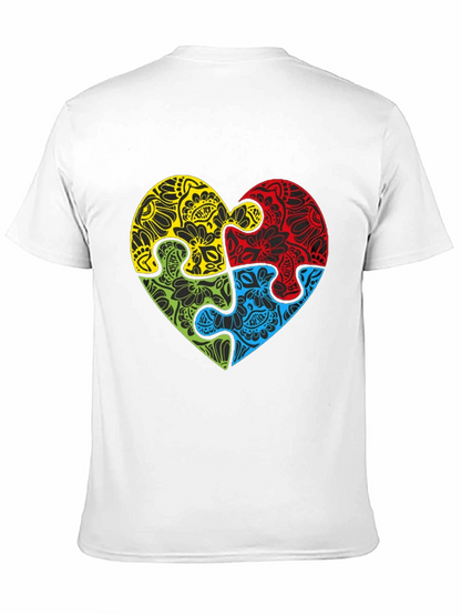 Autism Awareness Heart Puzzle Graphic T-Shirt