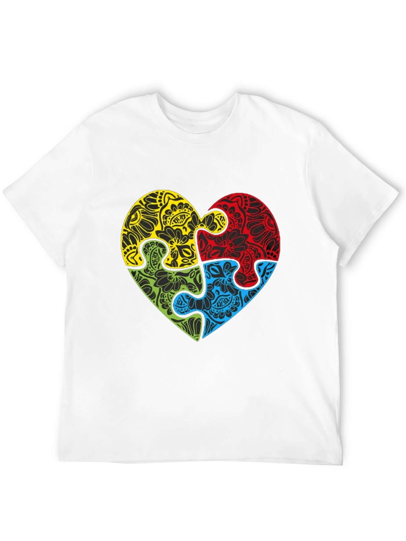Autism Awareness Heart Puzzle Graphic T-Shirt