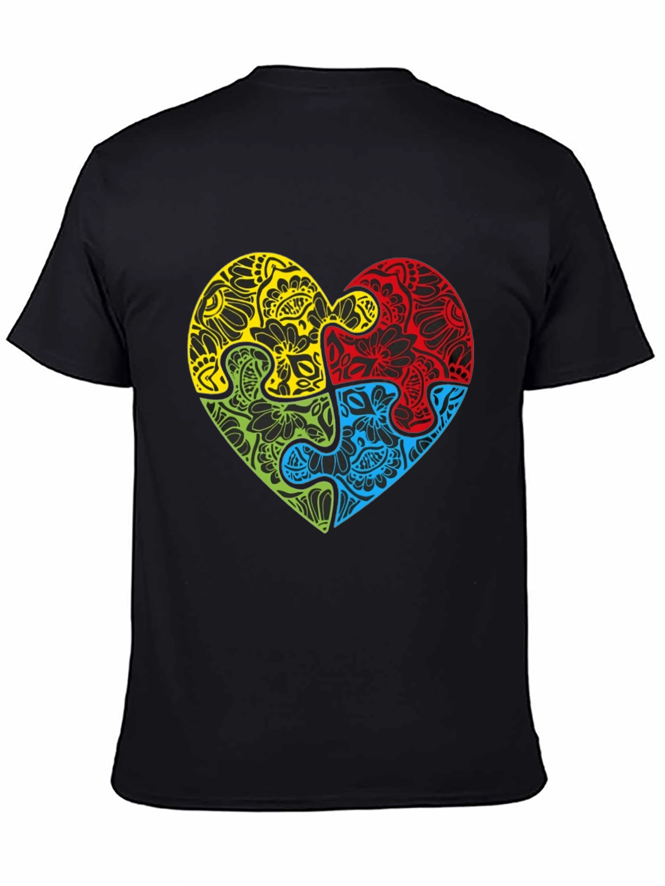 Autism Awareness Heart Puzzle Graphic T-Shirt