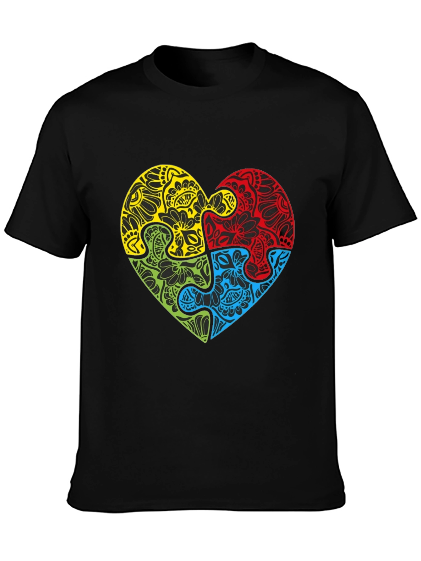 Autism Awareness Heart Puzzle Graphic T-Shirt