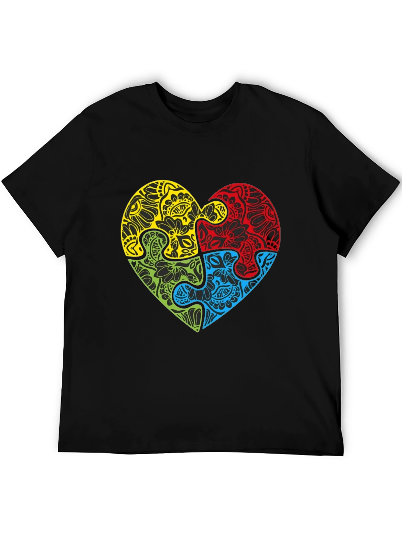 Autism Awareness Heart Puzzle Graphic T-Shirt