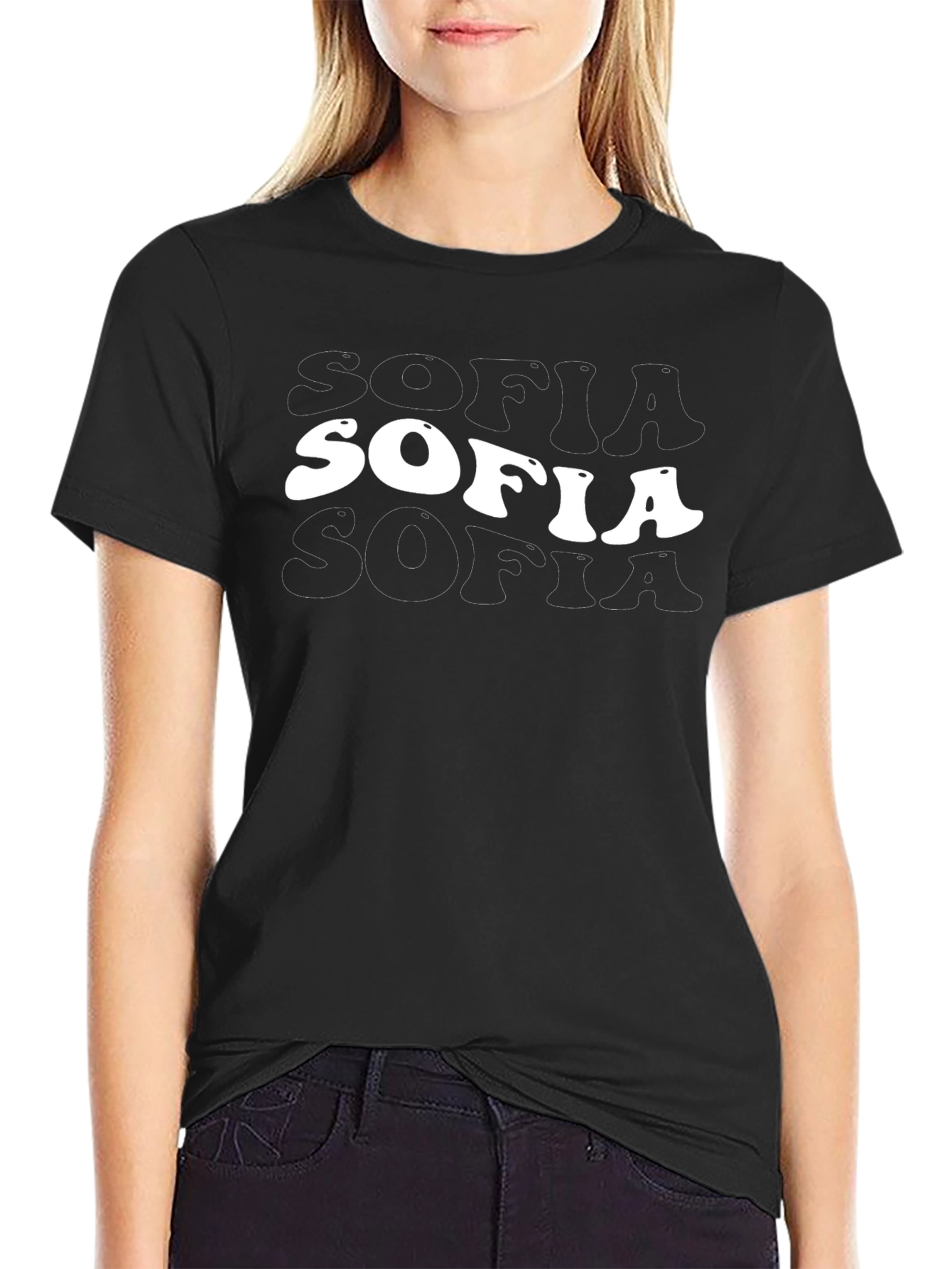 SOFIA Retro Graphic Tee - Classic Black
