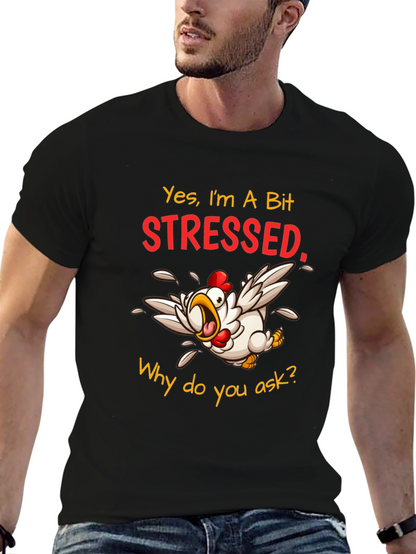 Stressed Chicken Graphic T-Shirt - Funny Animal Tee