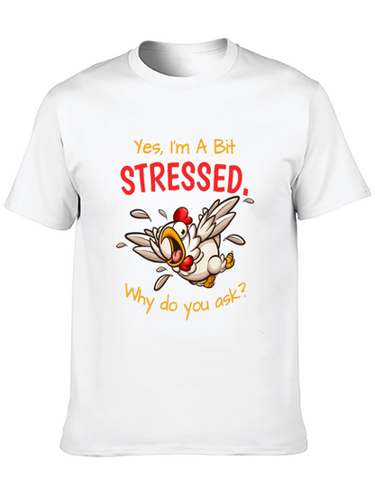 Stressed Chicken Graphic T-Shirt - Funny Animal Tee