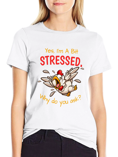 Stressed Chicken Graphic T-Shirt - Funny Animal Tee