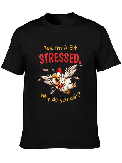 Stressed Chicken Graphic T-Shirt - Funny Animal Tee