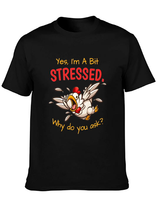 Stressed Chicken Graphic T-Shirt - Funny Animal Tee