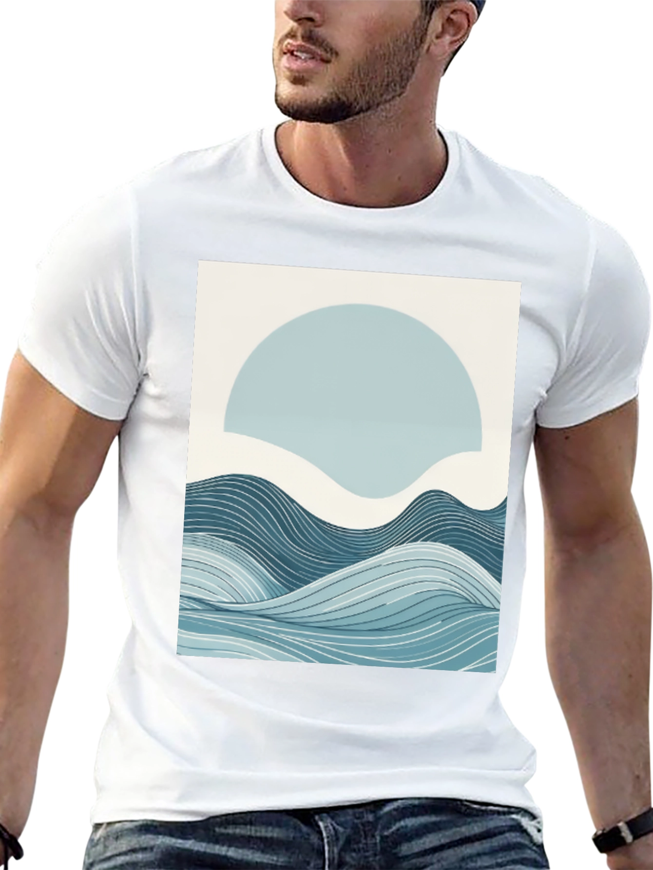 Abstract Wave Graphic Tee