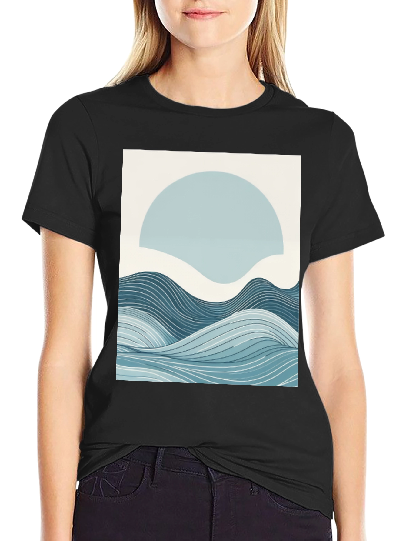 Abstract Wave Graphic Tee