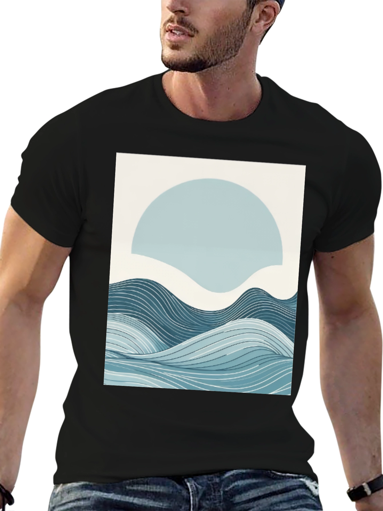 Abstract Wave Graphic Tee
