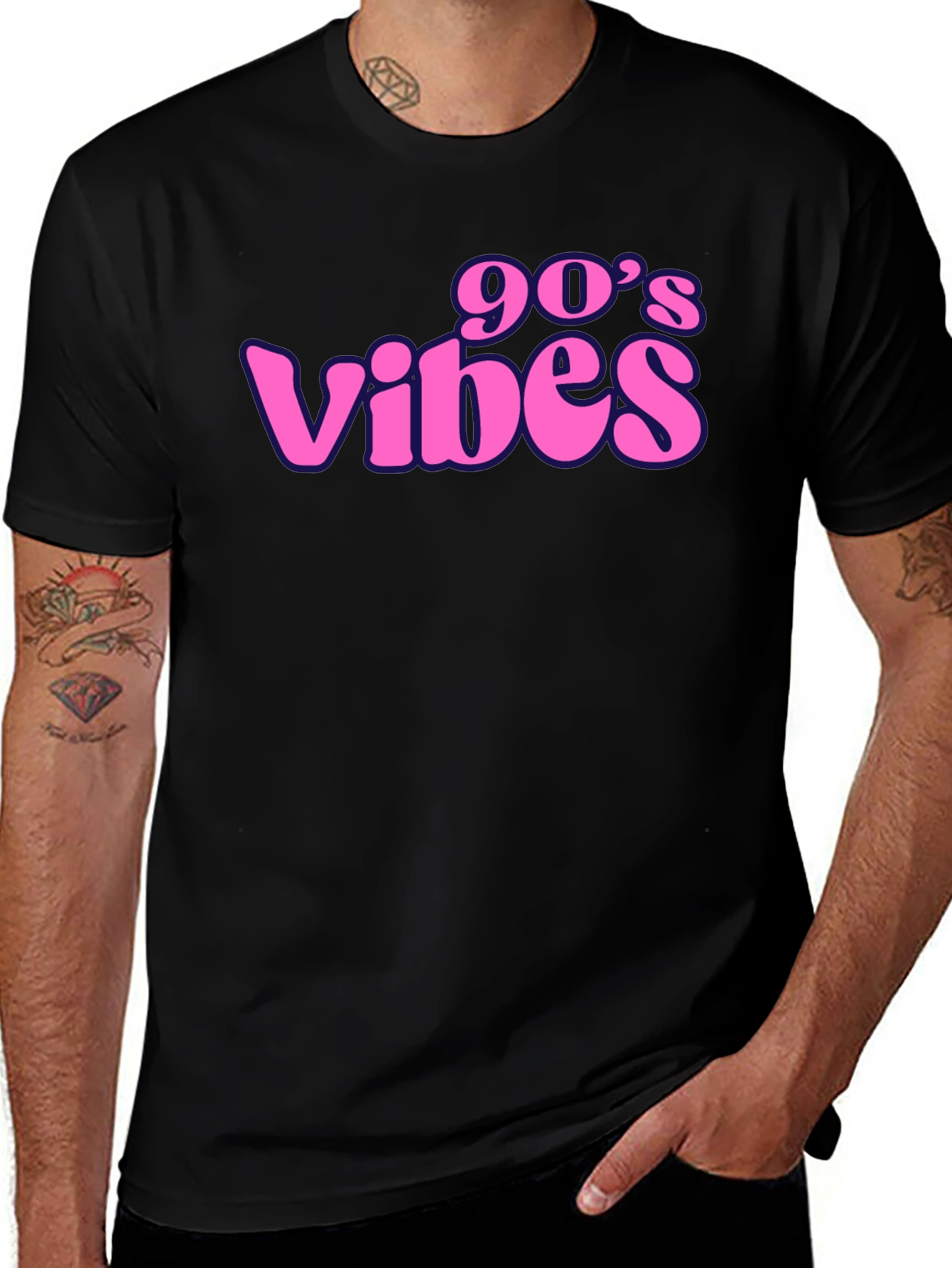 90s Vibes Black Graphic T-Shirt