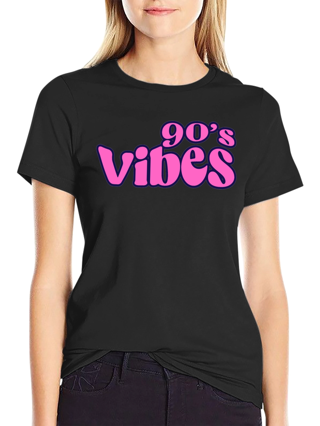 90s Vibes Black Graphic T-Shirt