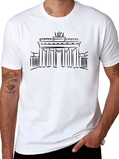 Berlin Brandenburg Gate Graphic Tee - Black