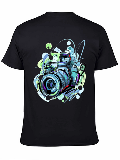 Abstract Camera Graphic Tee - Artistic Mens T-Shirt