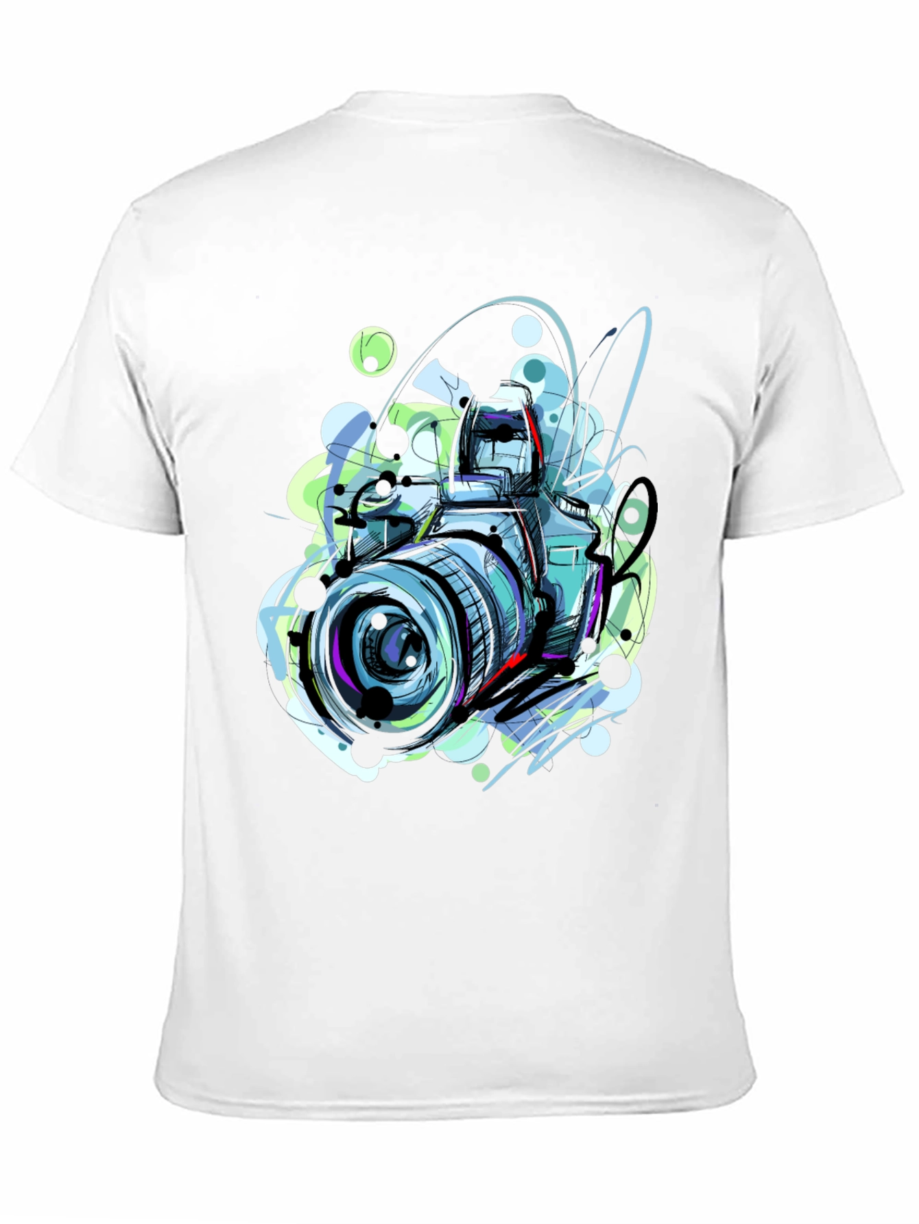 Abstract Camera Graphic Tee - Artistic Mens T-Shirt