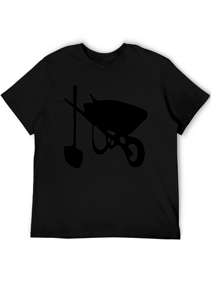 Wheelbarrow & Shovel Black Graphic Tee