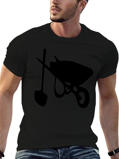 Wheelbarrow & Shovel Black Graphic Tee