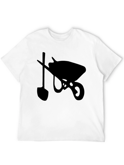 Wheelbarrow & Shovel Black Graphic Tee