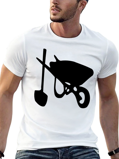 Wheelbarrow & Shovel Black Graphic Tee
