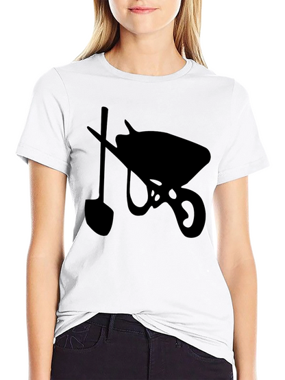 Wheelbarrow & Shovel Black Graphic Tee