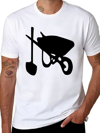 Wheelbarrow & Shovel Black Graphic Tee