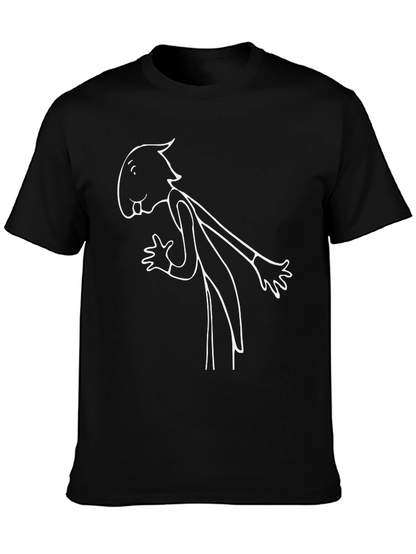 Unique Cartoon Graphic T-Shirt - Casual Black Tee