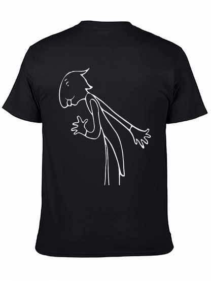 Unique Cartoon Graphic T-Shirt - Casual Black Tee