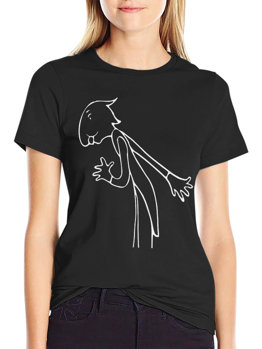 Unique Cartoon Graphic T-Shirt - Casual Black Tee