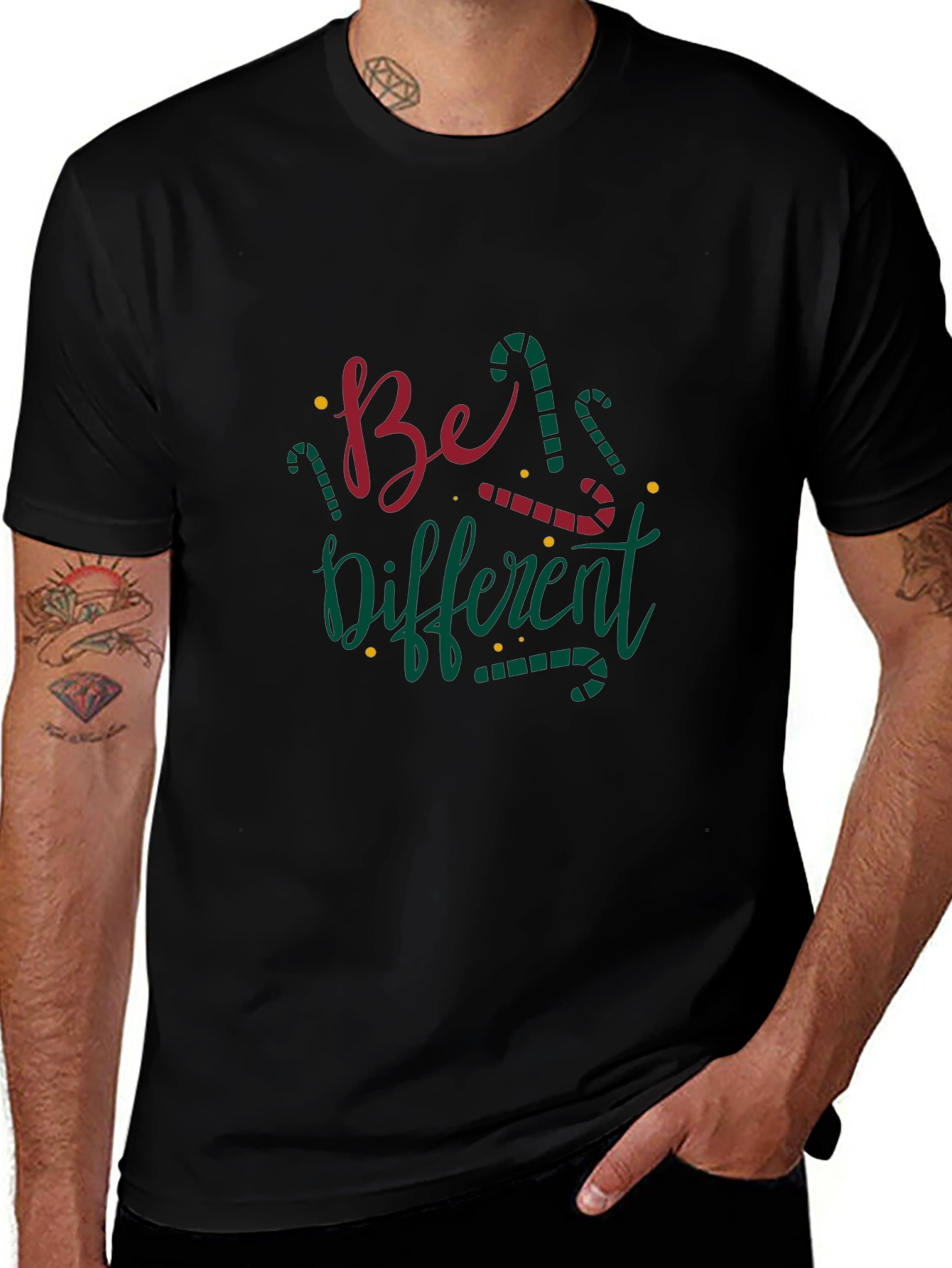 Be Different Christmas Candy Cane T-Shirt