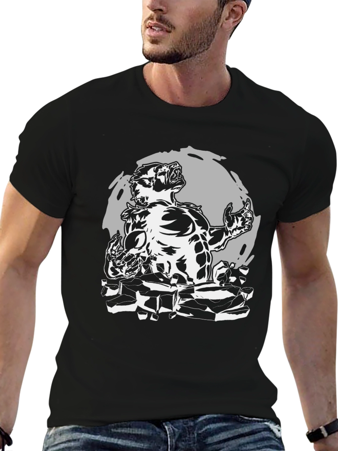Werewolf Graphic T-Shirt - Black Cotton Tee