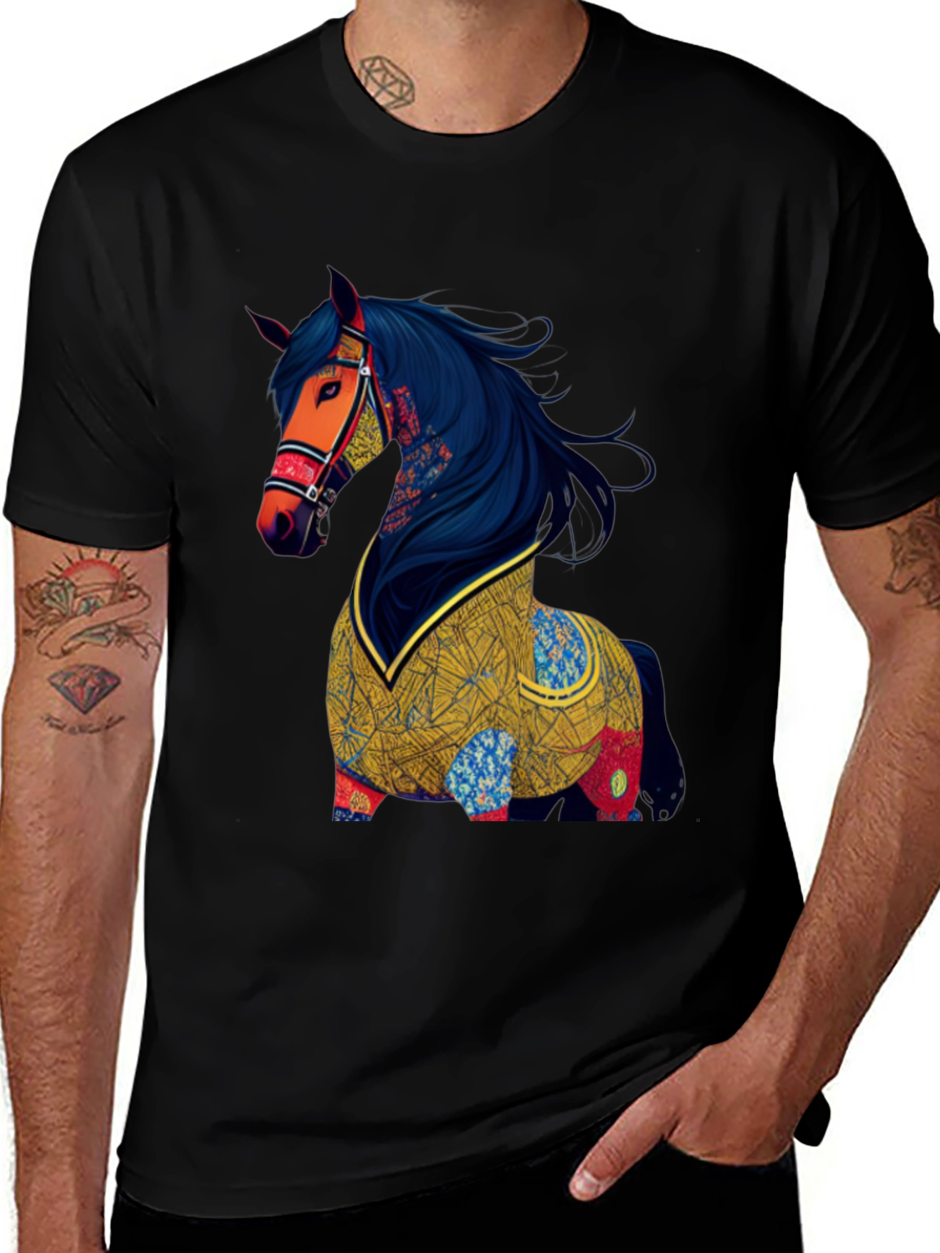 Artistic Horse Graphic T-Shirt