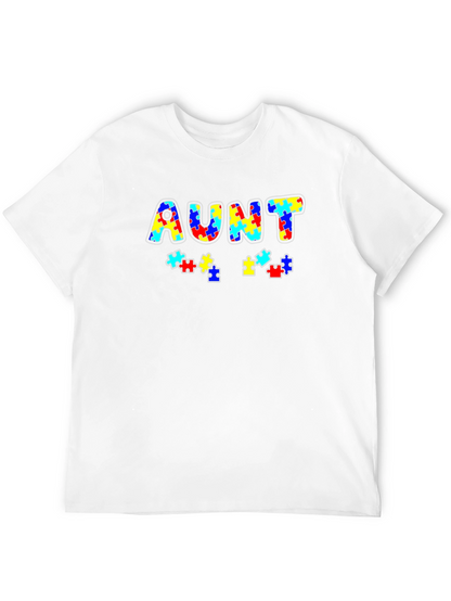Autism Awareness Aunt Puzzle Piece T-Shirt