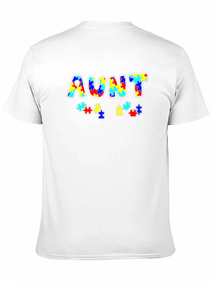 Autism Awareness Aunt Puzzle Piece T-Shirt