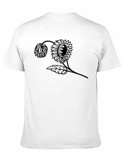 Black Graphic Tee - Sunflower Design