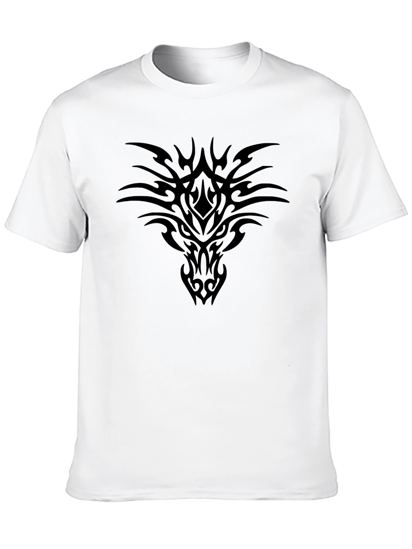Black Tribal Dragon Graphic Tee - Mens Casual Shirt