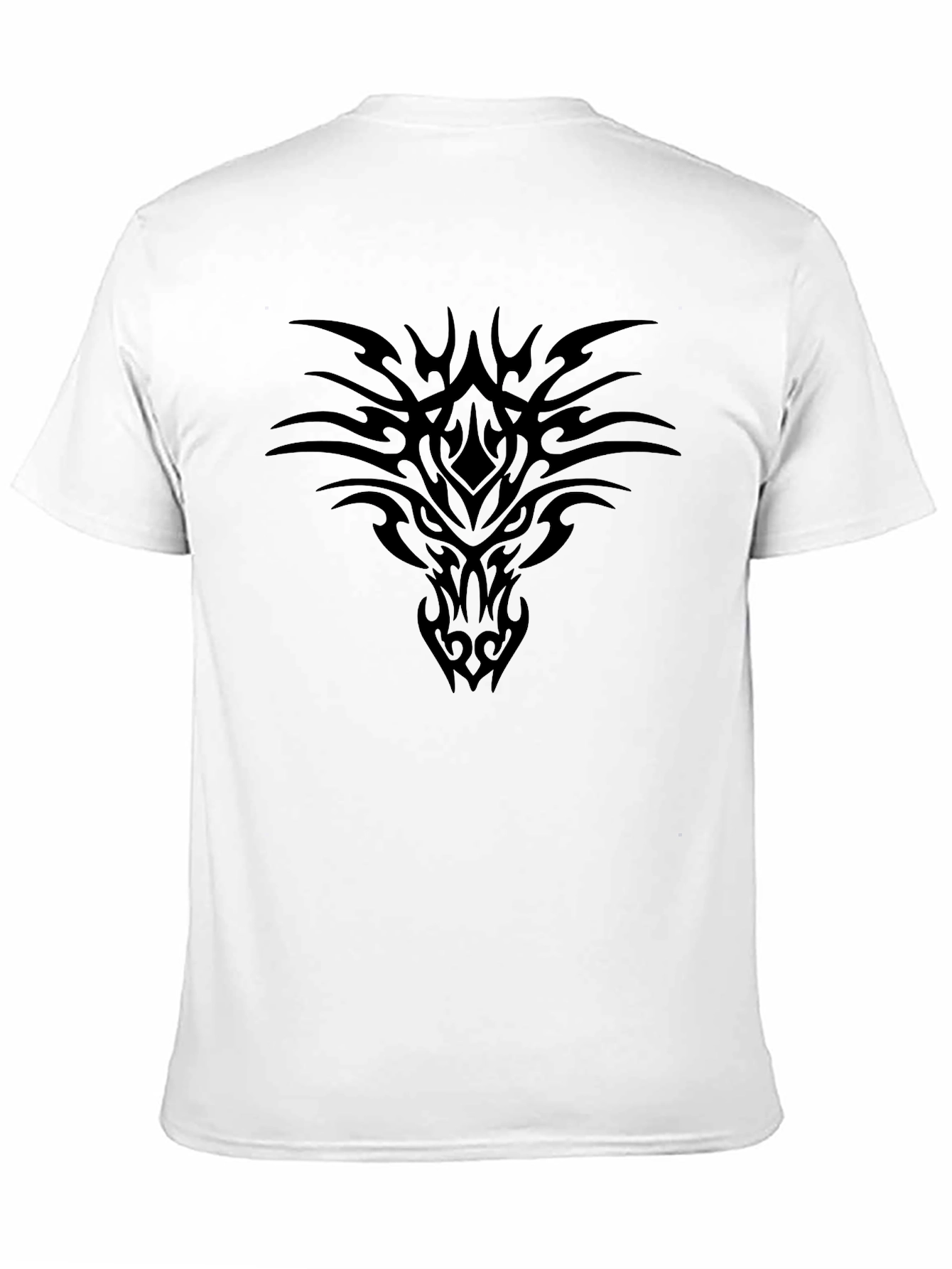 Black Tribal Dragon Graphic Tee - Mens Casual Shirt