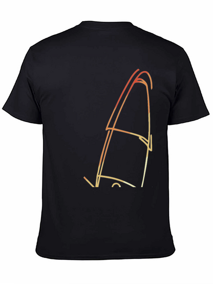 Abstract Line Art Graphic Black Tee