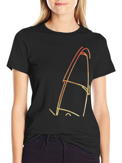 Abstract Line Art Graphic Black Tee
