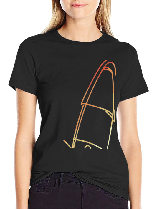Abstract Line Art Graphic Black Tee