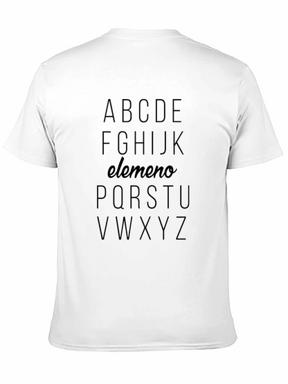 Alphabet elemeno Graphic Print Black T-Shirt